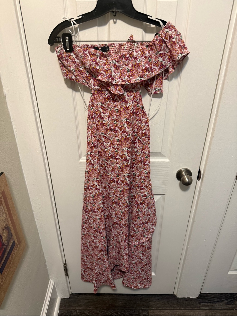 Size S VICI Floral Off Shoulder Open Back Maxi Dress